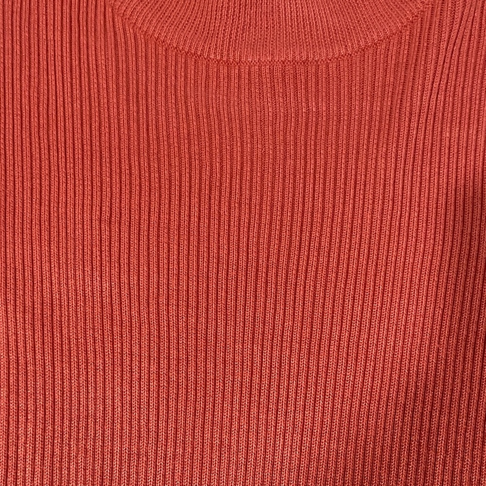 Requirements Orange Ribbed Blouse - Picture 6 of 10